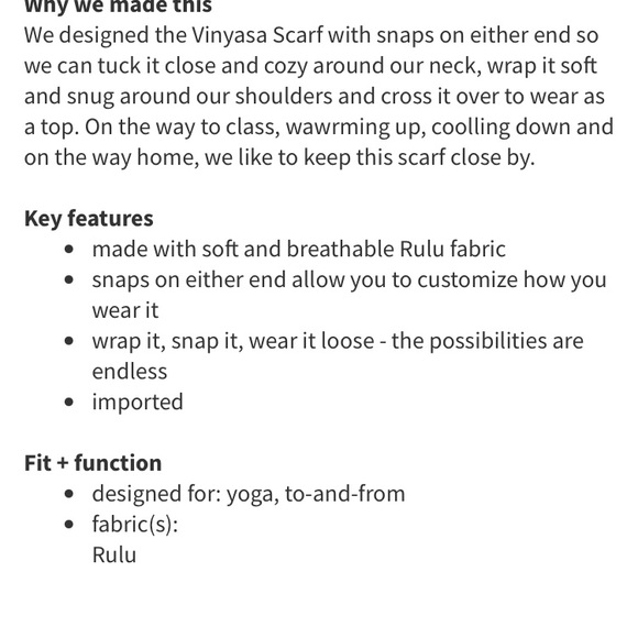 Lululemon vinyasa scarf wrap nwot purple - Picture 4 of 8